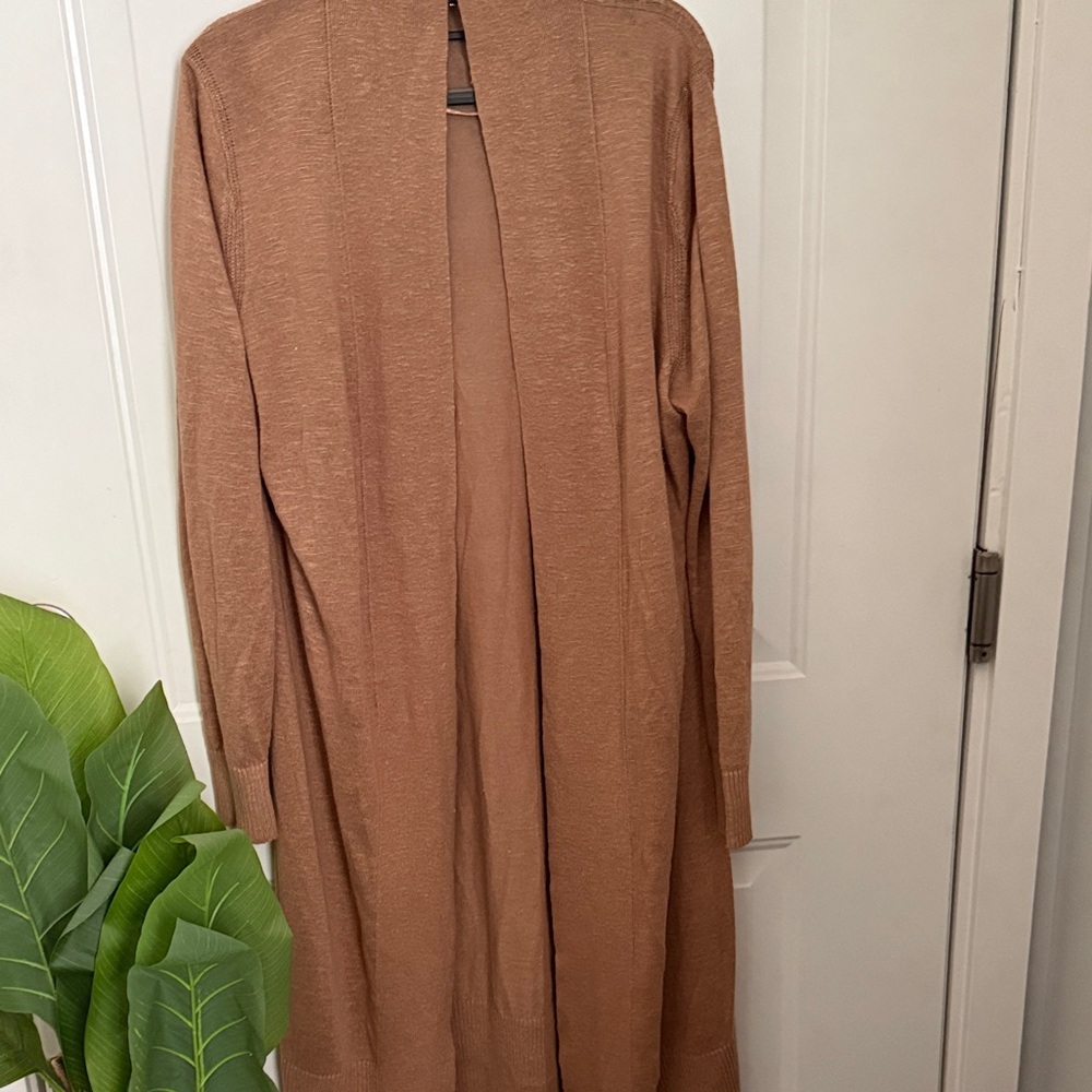 Banana Republic Open-Front Knit Cardigan in Camel